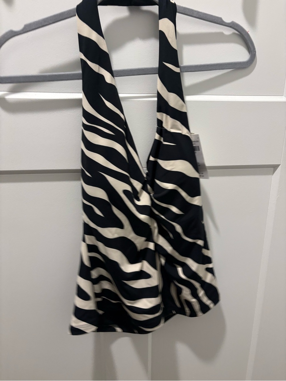 Abercrombie & Fitch Black and Cream Zebra Halter Camisole